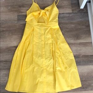 Midi Yellow Key whole tie Dress